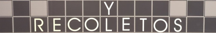 &laquo;y recoletos&raquo;
			writ&shy;ten on wall tiles
			in a ho&shy;tel in madrid, espa&ntilde;a